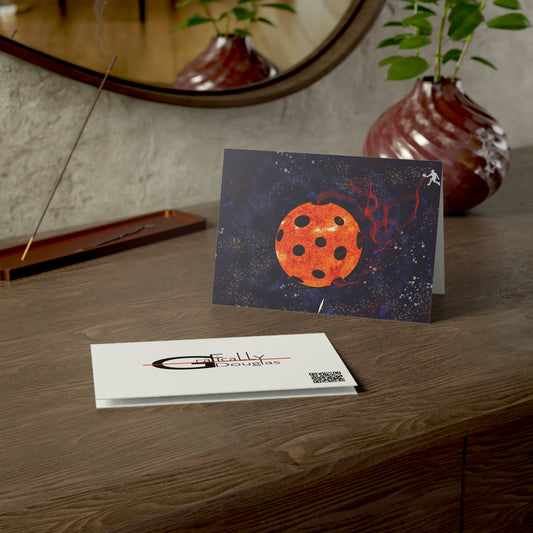 'Fire Ball' – Pickleball Greeting Cards – 1/30/50 Pack – Artist-Made by Stephen Douglas
