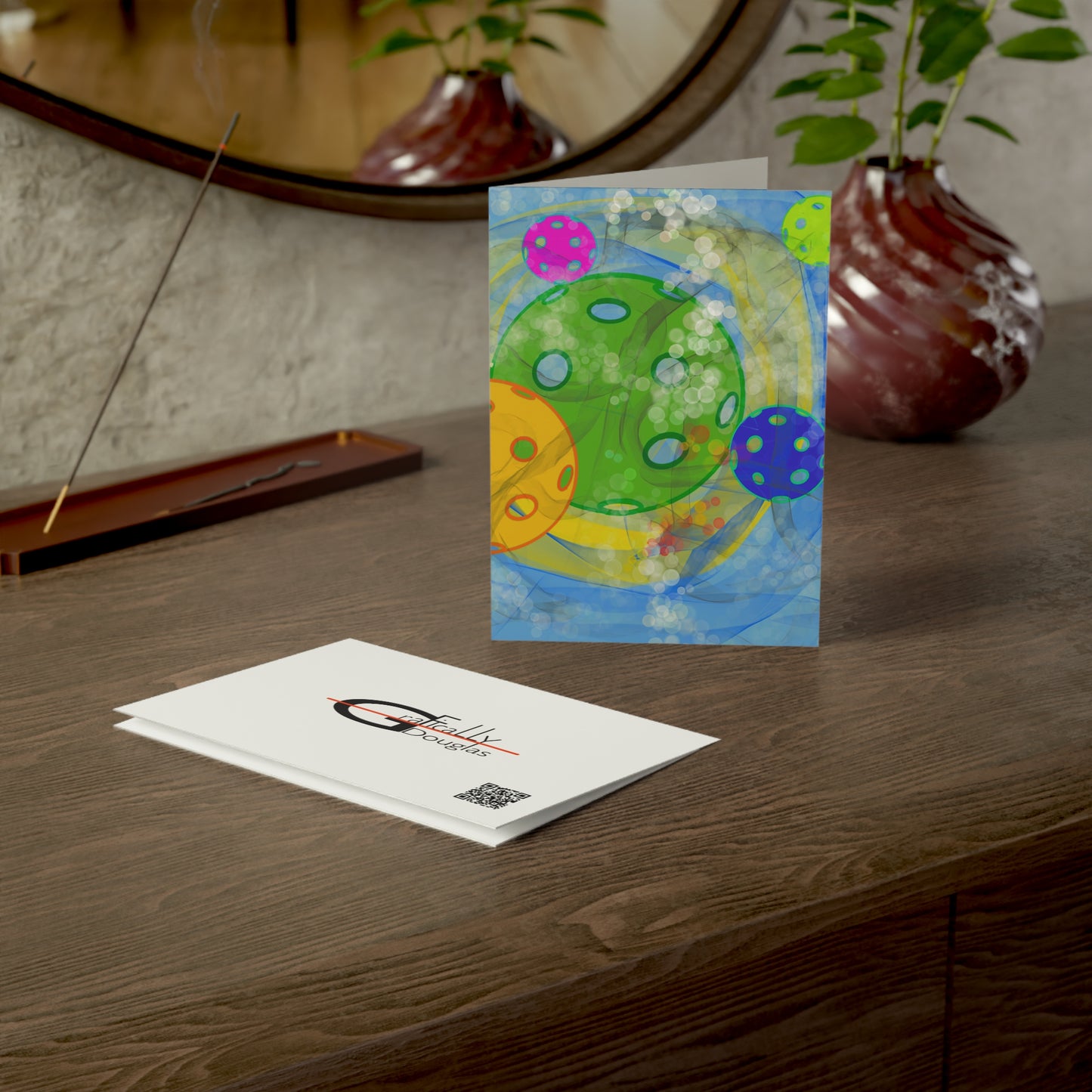 'Pickleball Cluster' – Pickleball Greeting Cards – 1/30/50 Pack – Artist-Made by Stephen Douglas
