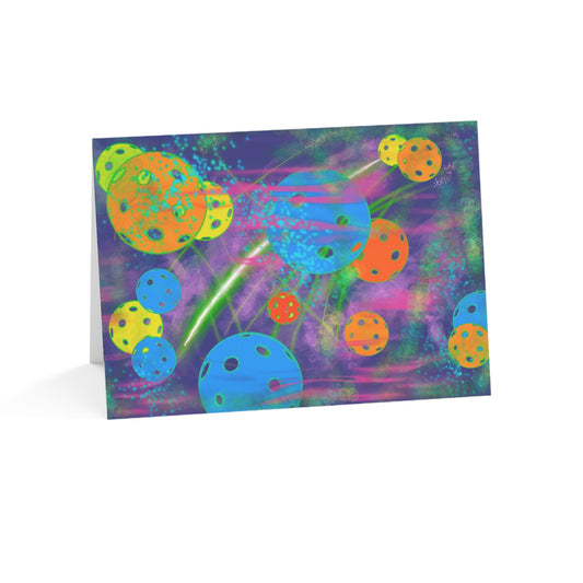 'Pickleball Galaxy' – Pickleball Greeting Cards – 1/30/50 Pack – Artist-Made by Stephen Douglas