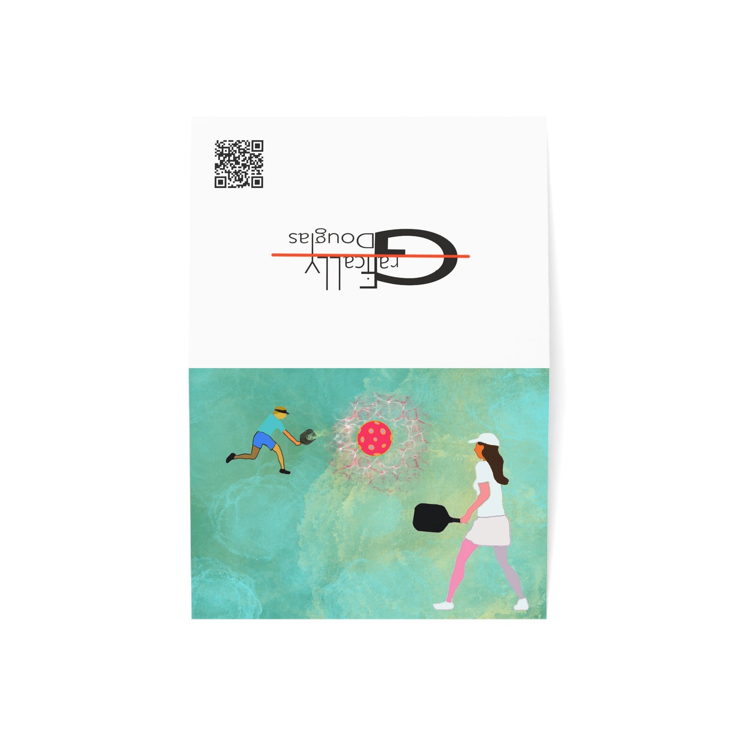 'Hot Pink' – Pickleball Greeting Cards – 1/30/50 Pack – Artist-Made by Stephen Douglas